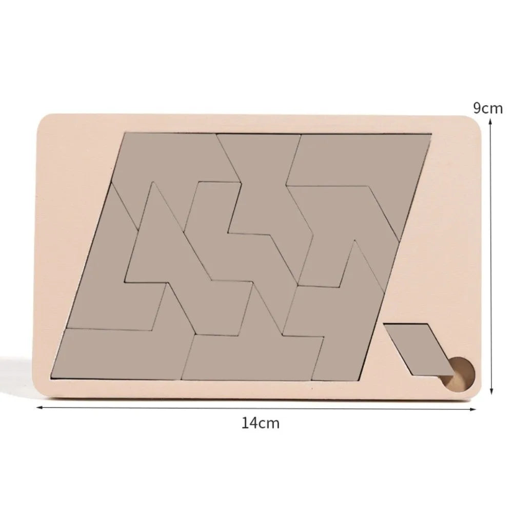 Irregular Shape Triangle Puzzle Colorful Logic Training Wooden Block Puzzle Montessori Three-Dimensional Brain Teaser Game