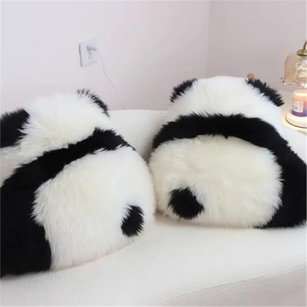 Cute Panda Plush Seat Cushion Doll Long Soft Plush Pillow for Sofa