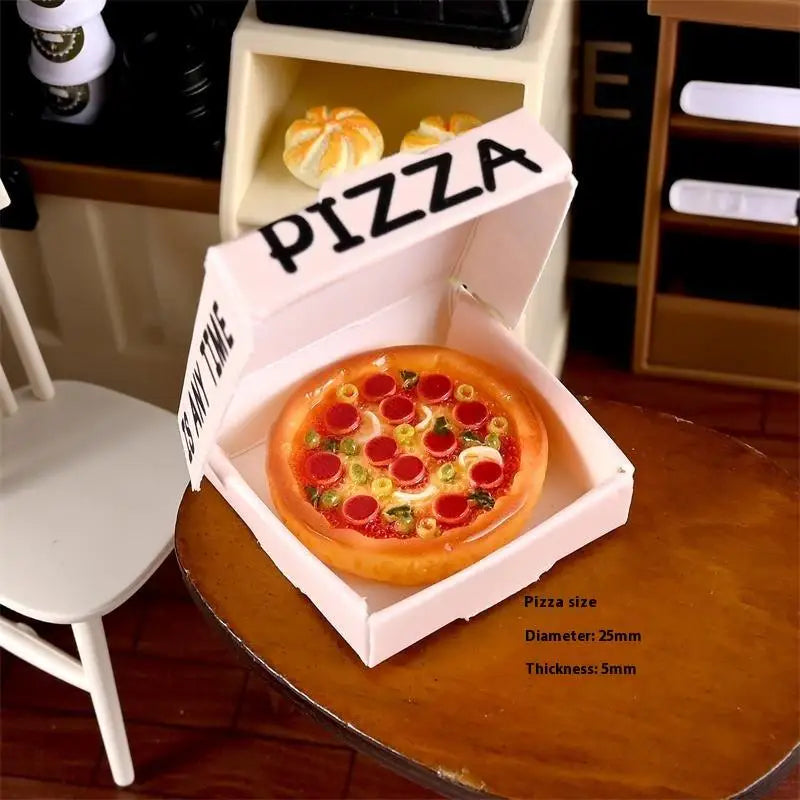 10 PCS Dollhouse Miniature Simulated Pizza Model Kitchen Food Accessories For Doll House Decor Kids Pretend Play Toys Gift