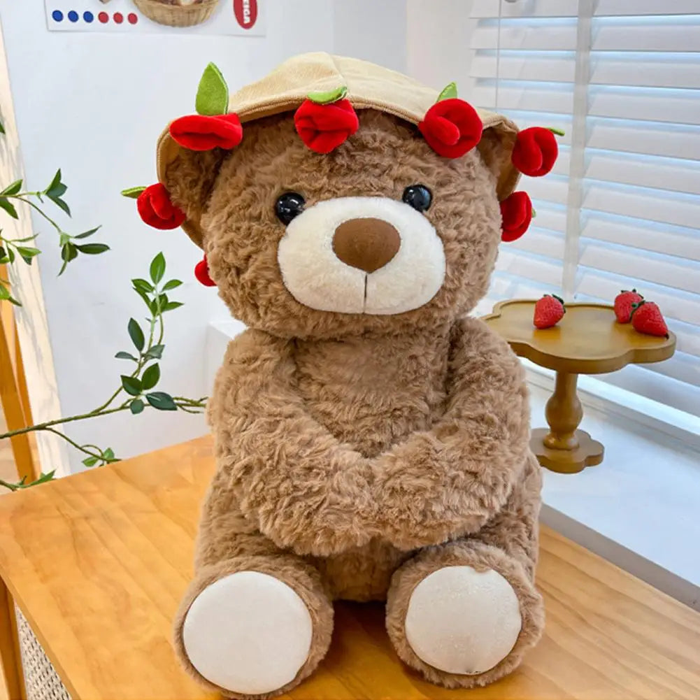 New Hot Sale Teddy Bear with Roses Plush Toy Soft Bear Stuffed Doll Romantic Gift for Lover Home Decor Girls Birthday Gift