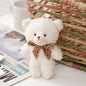 12cm Cute Cartoon Bear Plush Doll Toy Mini Bow Tie Bear Stuffed Animal Toy Kawaii Plush Keychain Bag Pendant Children