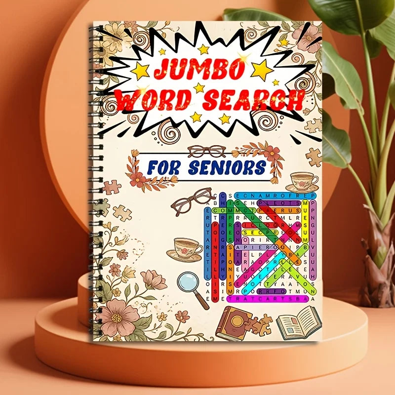 1PC Large Print Word Search Puzzle Book for Adults Seniors, Brain Teaser Games, Christmas Gifts and Travel Activities