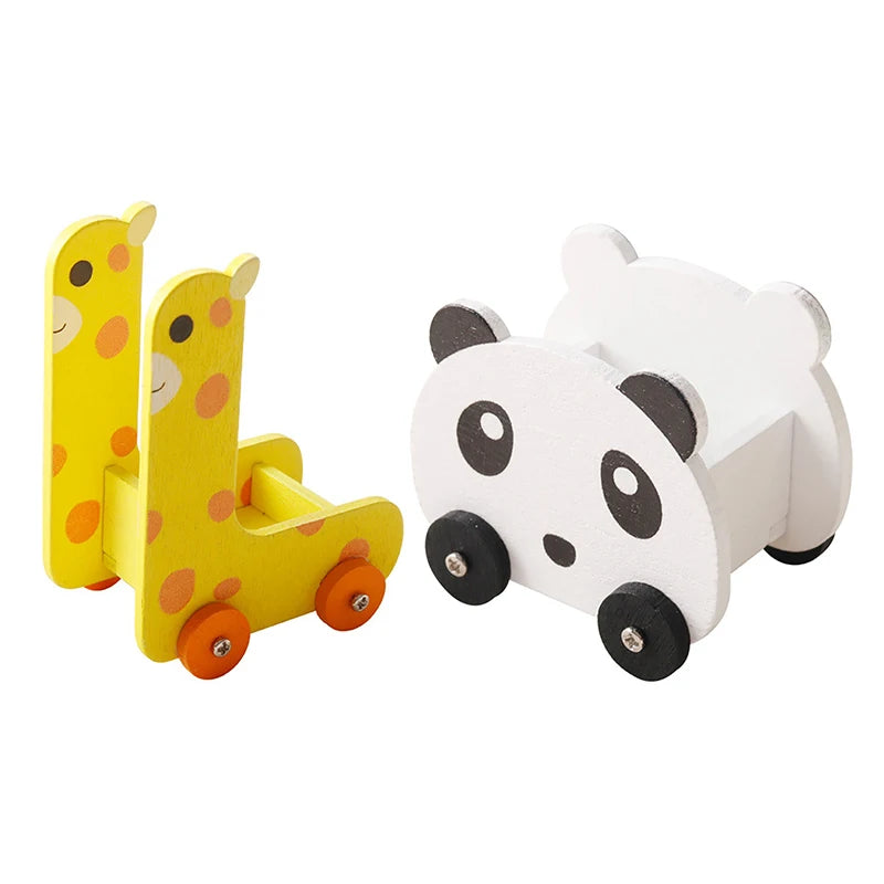 1:12 Dollhouse Miniature Panda Trolley Giraffe Storage Rack Model Furniture Decor Toy Doll House Accessories