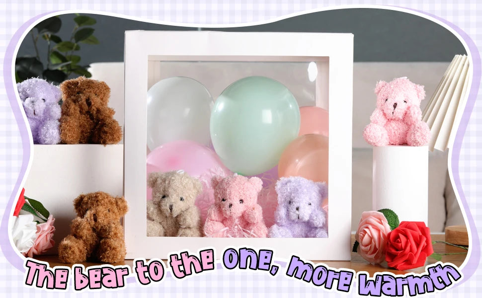 10-30Pcs Mini Plush Bears Small Bear Stuffed Animal Toys Tiny Fuzzy Bear Soft Bear Stuffed Doll for Birthday Gifts Party Favors