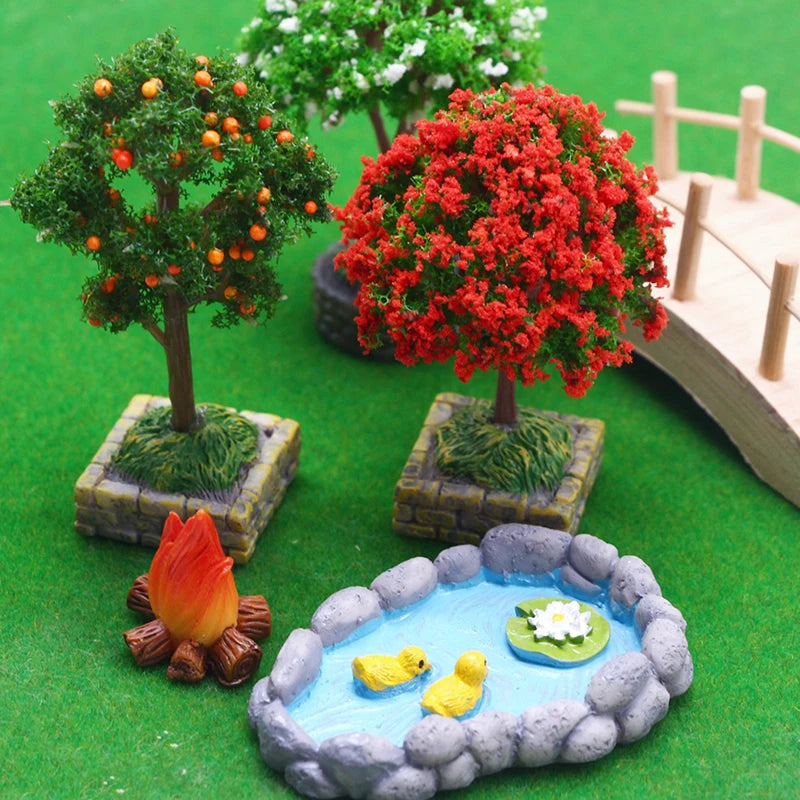 1:12 Dollhouse Miniature Landscape Tree Orange Tree Garden Decor Toy Doll House Accessories