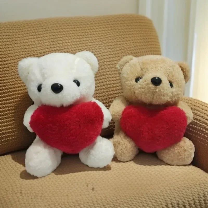 1-5PCS Valentine’s Day Bear Plush Toy Cute Heart-Hugging Stuffed Animal Doll Soft Love Bear Gift for Christmas  Anniversaries