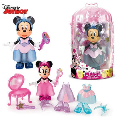 Disney Mickey Mouse Fashion Fun Minnie Beautiful Change Clothes Gifts Toy Model Anime Figures Collect Ornaments