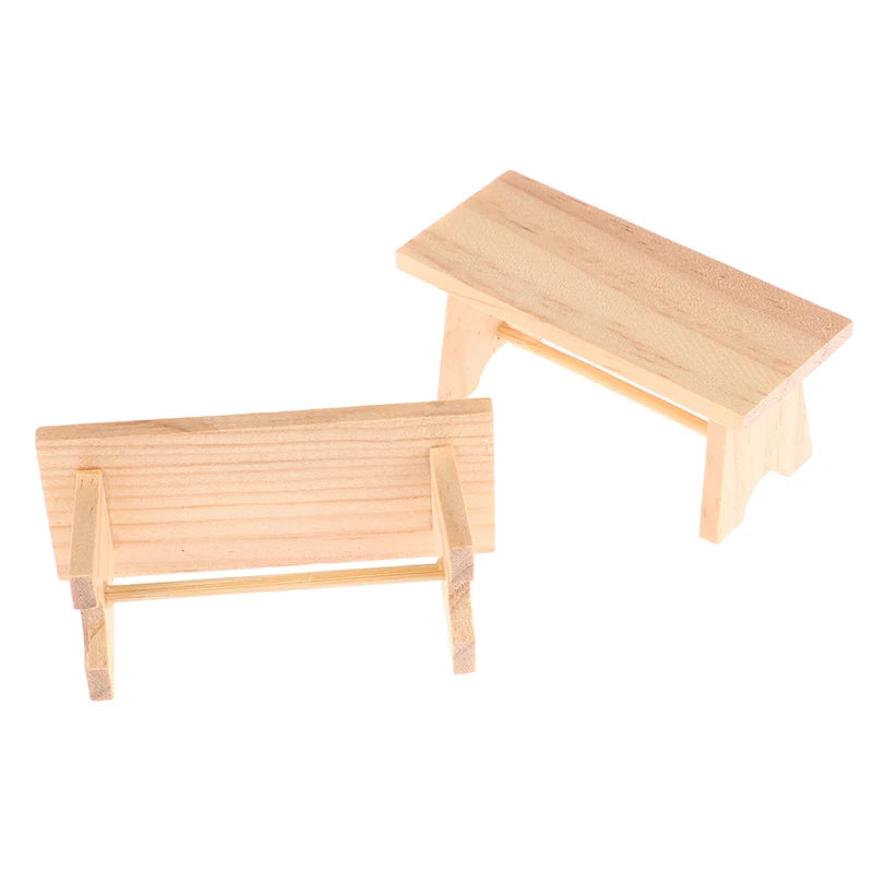 Doll House Mini Wooden Coffee Table Wood Simulation Teatable Coffee Table Living Room Toy Doll House Accessories Mini Dollhouse
