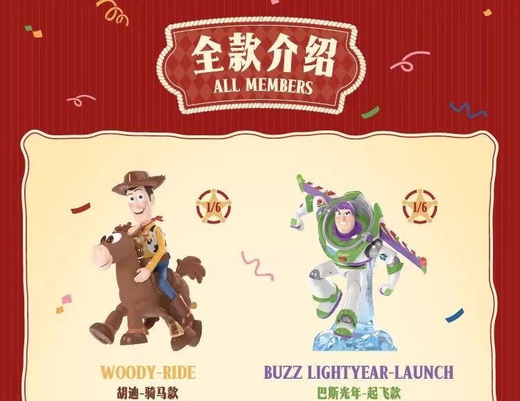 TOP TOY Disney Toy Story Playful Moment Series Blind Box Cute Woody Model Cartoon Decorative Figure Children's Toy Birthday Gift