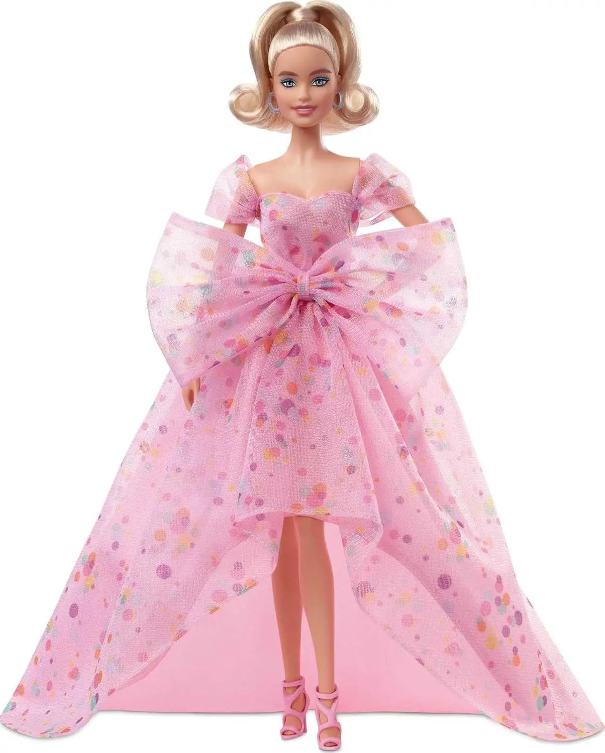11.5in Original Barbie Signature Birthday Wishes Doll Blonde Wearing Pink Tulle Gown Shoes Accessories Girls Toy Gift Collection
