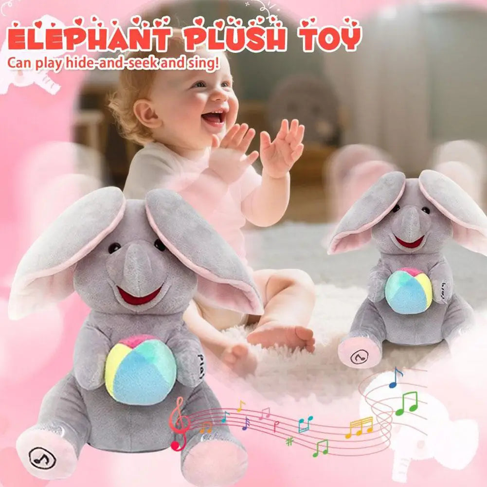 Hide-and-seek Elephant Plush Toy Flapping Ears With Cheerful Songs Elephant Soft Soothing New Born Gift For 3-12 Months Gifts