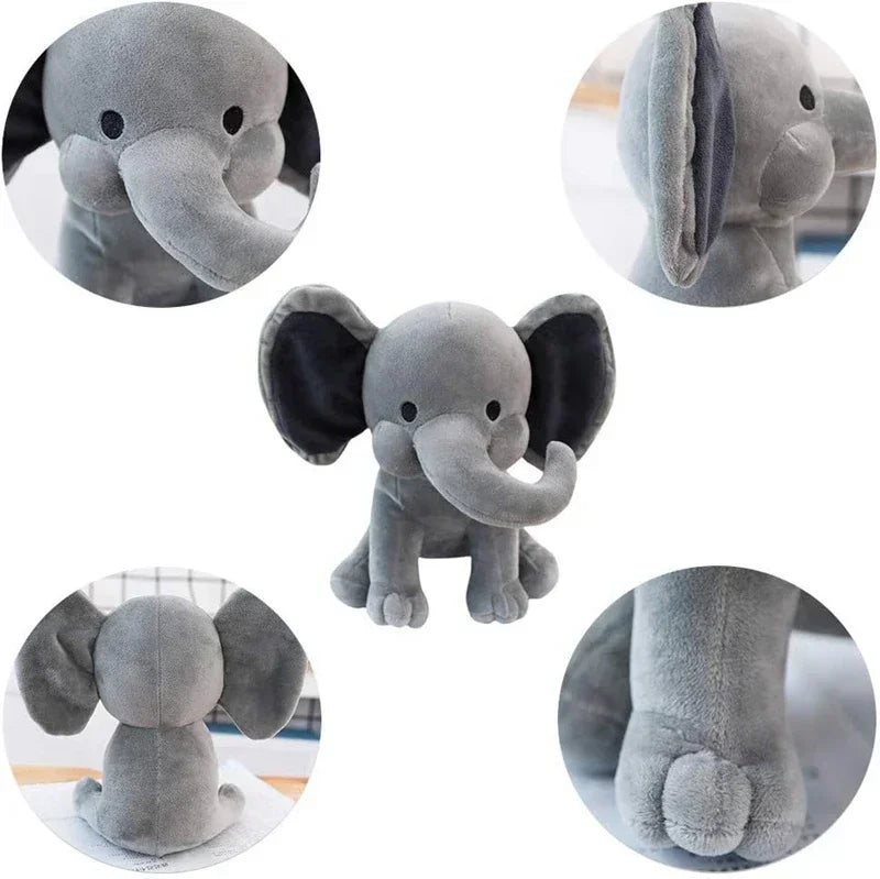 25cm Gray Elephant Stuffed Plush Toys Kawaii Animals Soft Sleeping Stuffed Pillow Doll Plushie for Baby Room Decorative Gifts