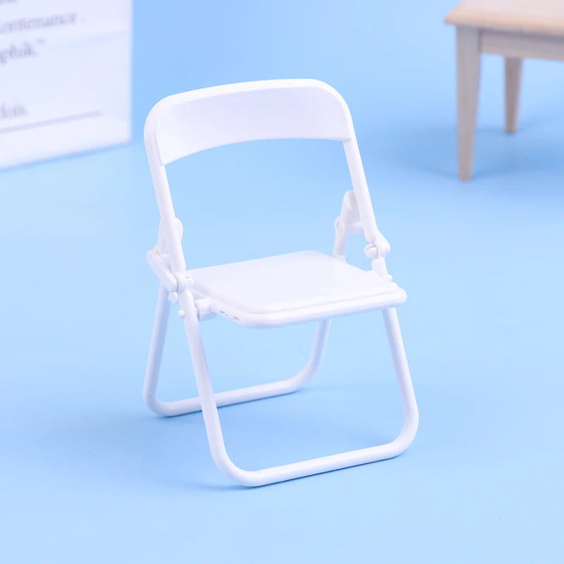 1Pc Mini Chair 1:12 Dollhouse Miniature Chair Plastic Armchair Folding Chair Simulation Furniture Doll House Decor Accessories