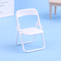 1Pc Mini Chair 1:12 Dollhouse Miniature Chair Plastic Armchair Folding Chair Simulation Furniture Doll House Decor Accessories