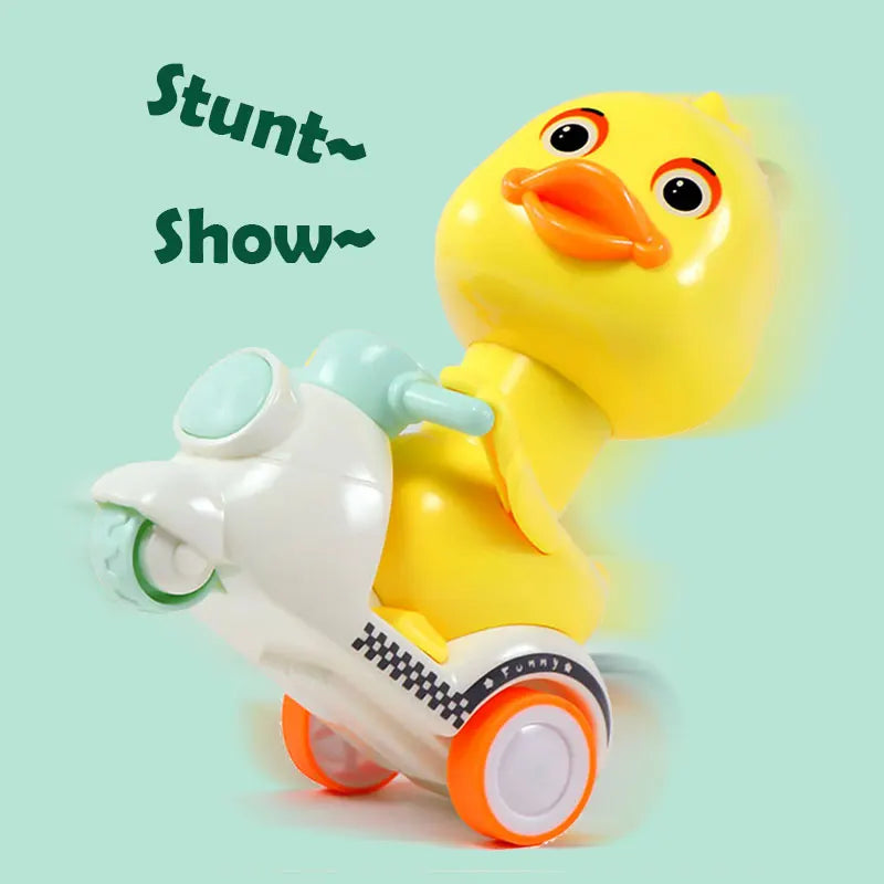 Cute Stunt Press Yellow Duck Walk Toy (No Battery)