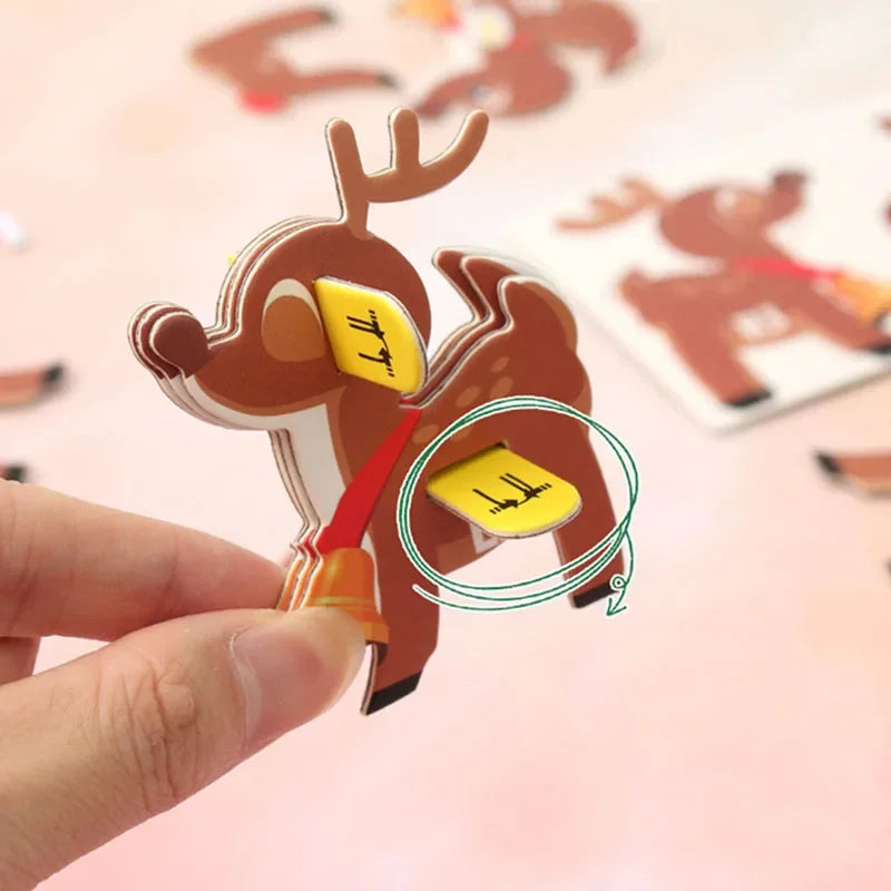 3D Merry Christmas Puzzle Children's Paper Christmas DIY Advanced Puzzle Enlightenment Kindergarten Toy Educational Toys