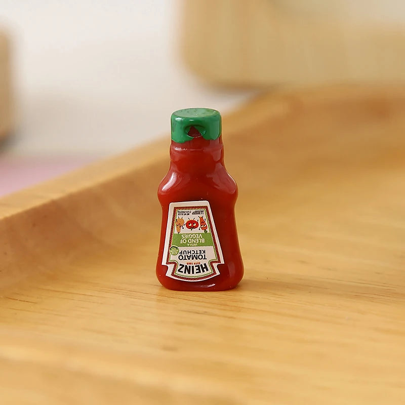 10Pcs Dollhouse Miniature Strawberry Sauce Jam Jar Kitchen Food Accessories For Doll House Decor Kids Pretend Play Toys Gift