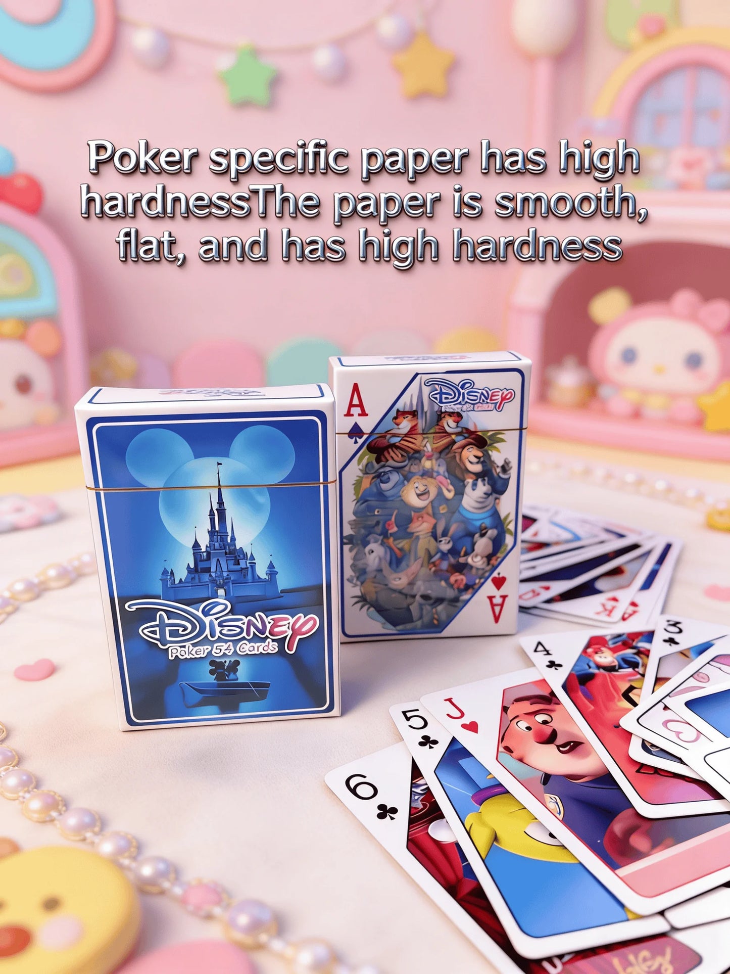Disney Poker Playing Cards Child Toys Deck Cartoon Mickey Minnie Donald Stitch Zootopia Cars Pooh Finding Dory Lion King Dumbo
