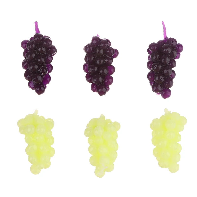 6Pcs/set 1:12 Dollhouse Miniature Purple Green Grape Dollhouse Food  Doll House Accessories Toys