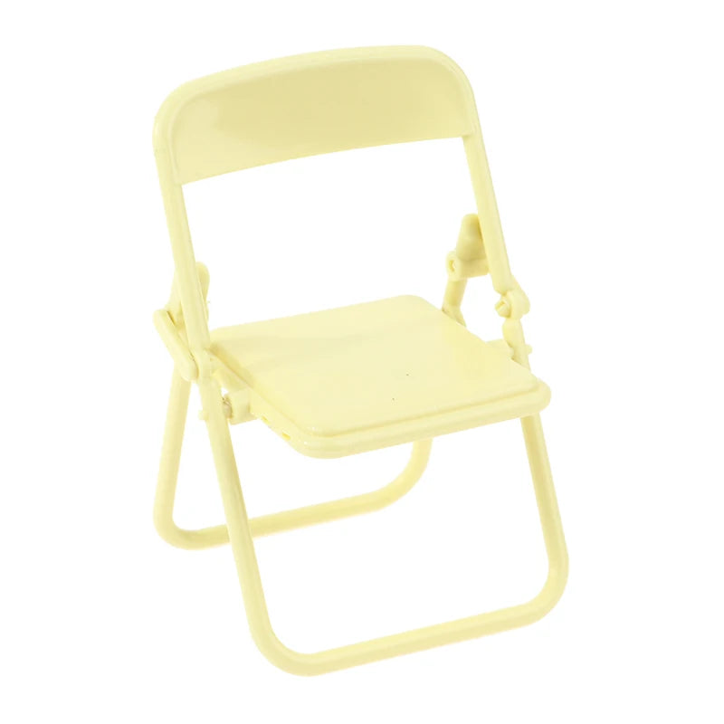 1Pc Mini Chair 1:12 Dollhouse Miniature Chair Plastic Armchair Folding Chair Simulation Furniture Doll House Decor Accessories