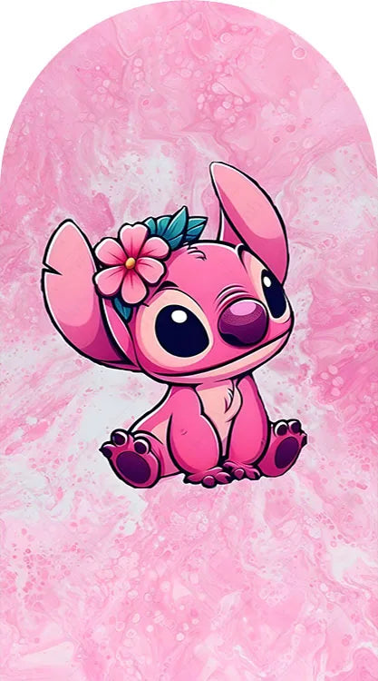 Arch Cute Stitch and Angel Theme Background Kids Birthday Party Backdrop Polyester Arch Banner Photography Props