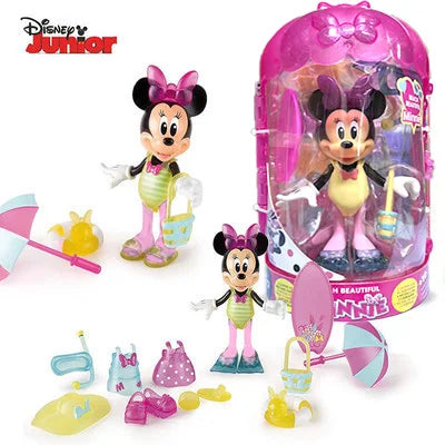 Disney Mickey Mouse Fashion Fun Minnie Beautiful Change Clothes Gifts Toy Model Anime Figures Collect Ornaments