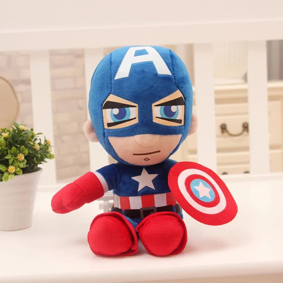 / 27-30cm Marvel Movie Dolls Spiderman Ironman Batman Superman Plush Toys Soft Stuffed Hero Captain America Best Gifts for Kids