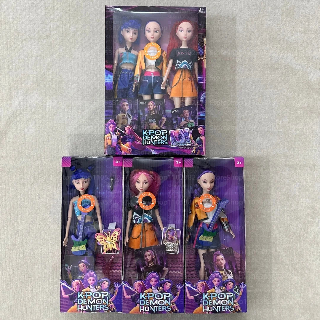 2026 Hot NEW KPop Demon Hunters Rumi Mira Zoey Anime Figure Set - Cute Cosplay Dolls Action Figures - Birthday Gift for Kids