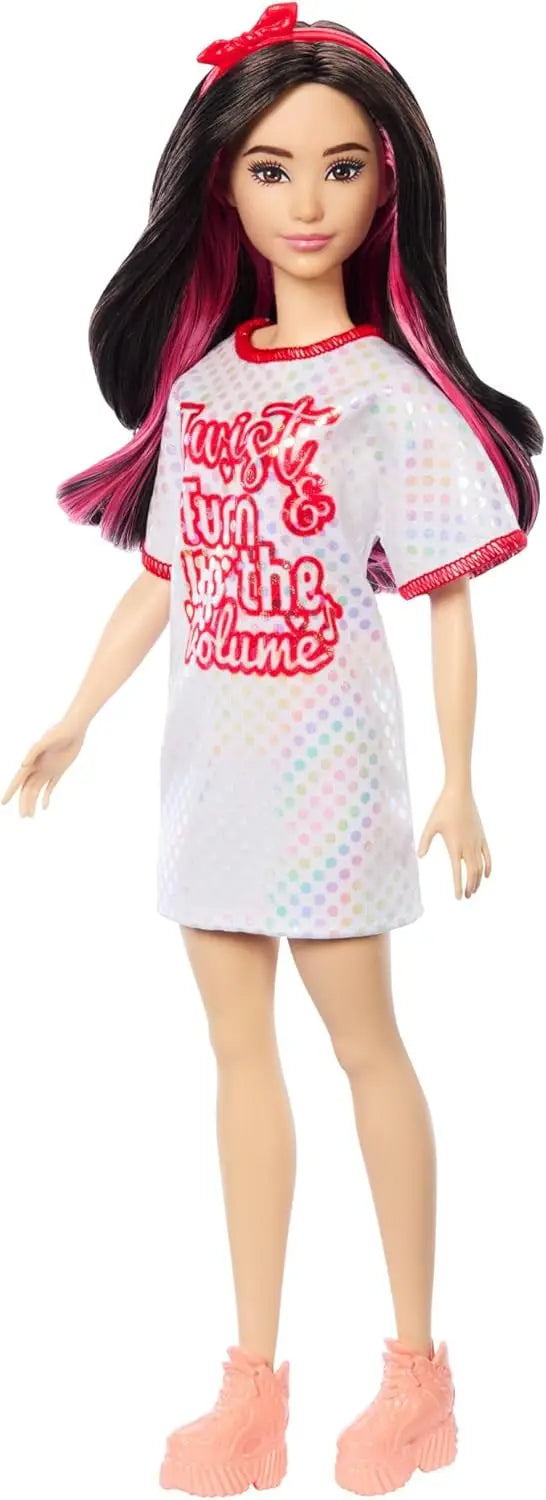 Original Barbie Fashionistas Doll 1/6 Black Wavy Blonde Hair Floral Dress Bjd Toys for Girls Clothes Accessories Fashion Trends