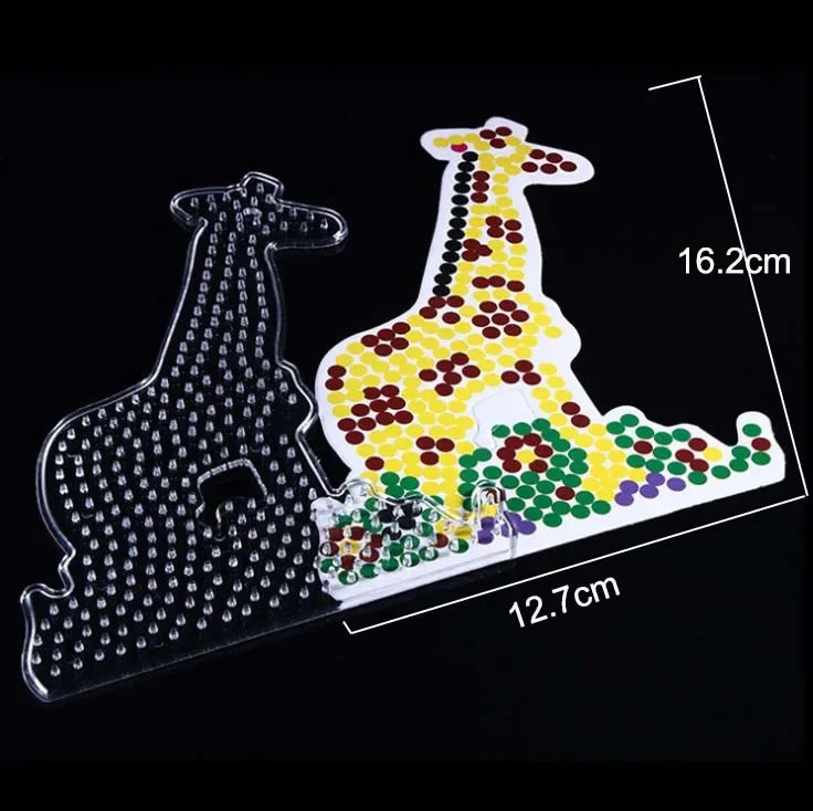 5mm Hama Beads Template with Color Paper Plastic Stencil Jigsaw Perler Puzzles Pixel Beads Diy Transparent Shape Puzzle Pegboard