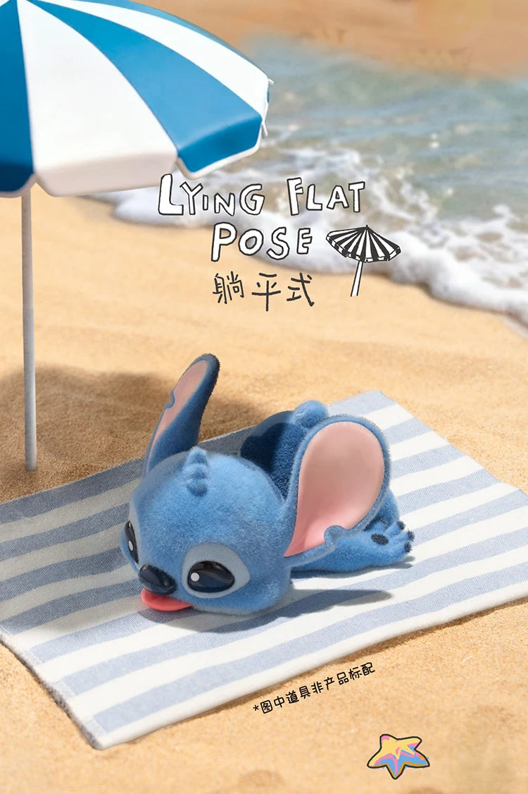 New Toptoy Disney Stitch Energetic Yoga Random Blind Box Series Flocked Figurine Cute Anime Peripheral Doll Collectible Gifts