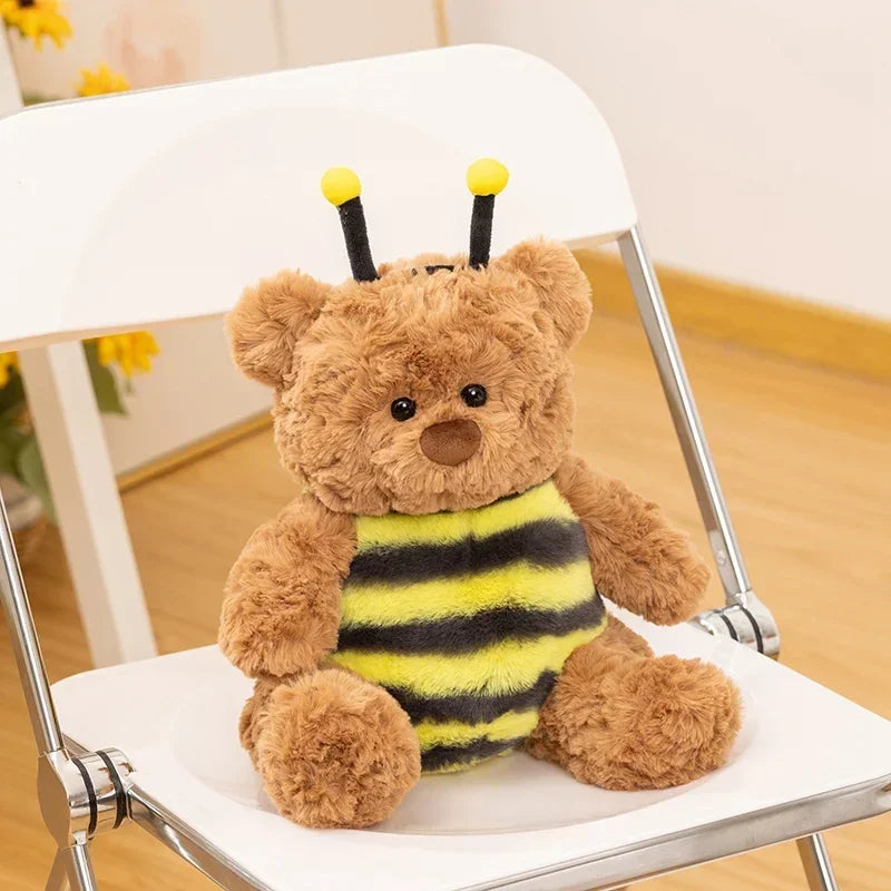 Lovely Bartholomew Bear Plushies Bee Coccinellidae Bear Stuffed Animal Plush Toy Soft Brown Bear Doll Xmas Gifts Girl