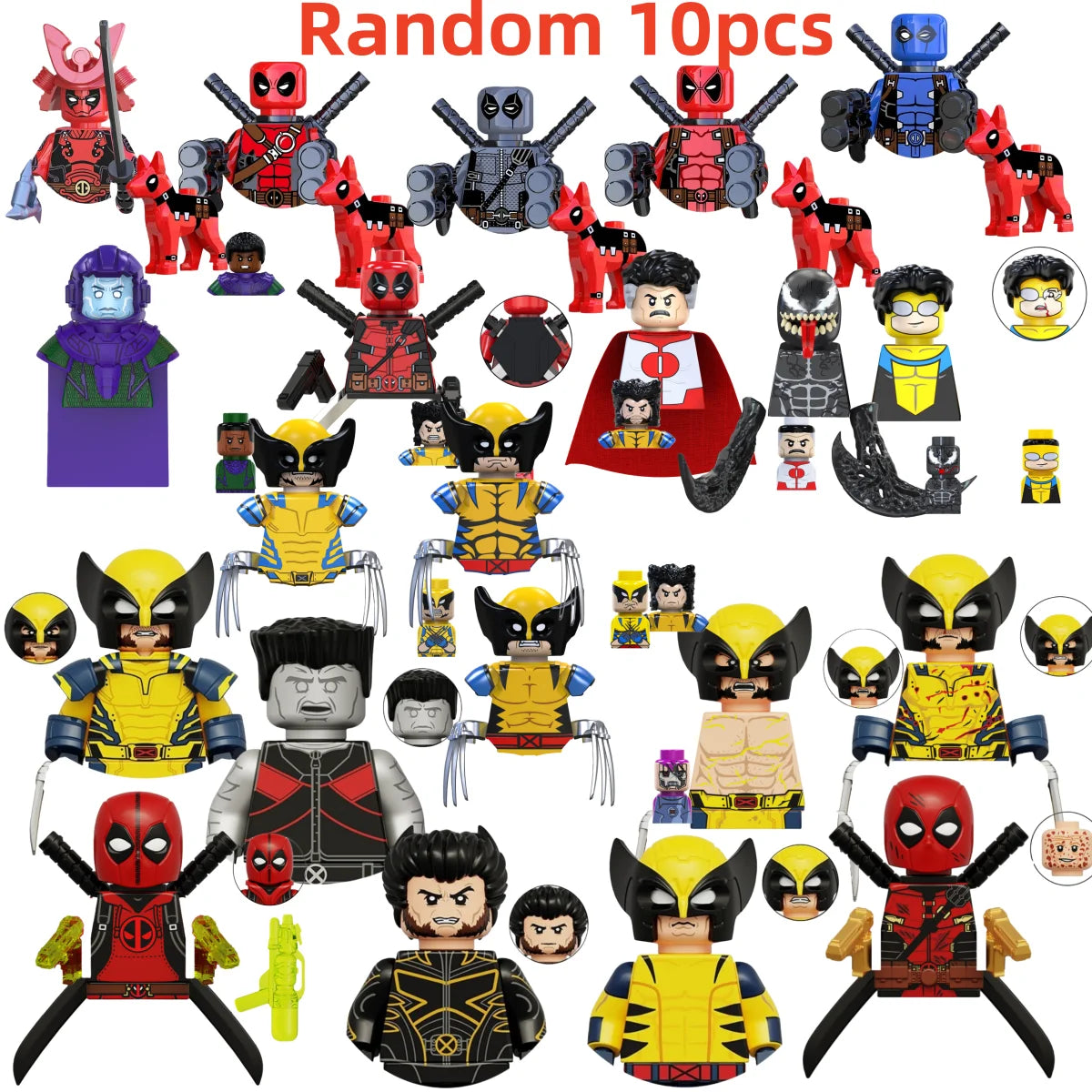 Blind Box Mini Building Blocks TV6205 Figures Big Goblin Spiderman Iron Man Venom Captain Hawk Deadpool Armor Christmas Gift Toy