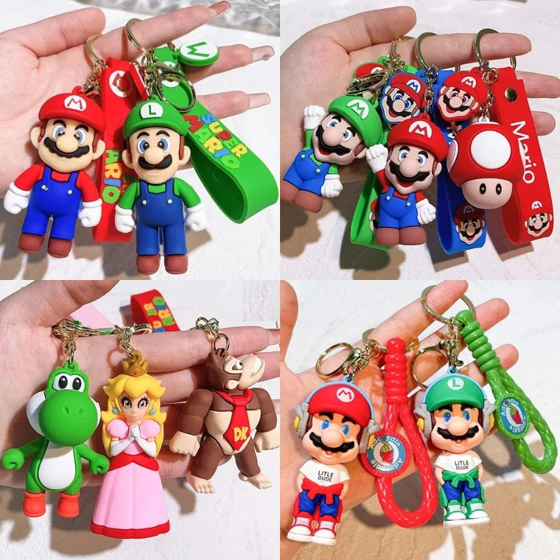Super Mariod Keychain Mariod Bros Luigi Toad Yoshi Bowser Action Figure Model PVC Cartoon Bag Doll Toys Gift Y2k Fashion