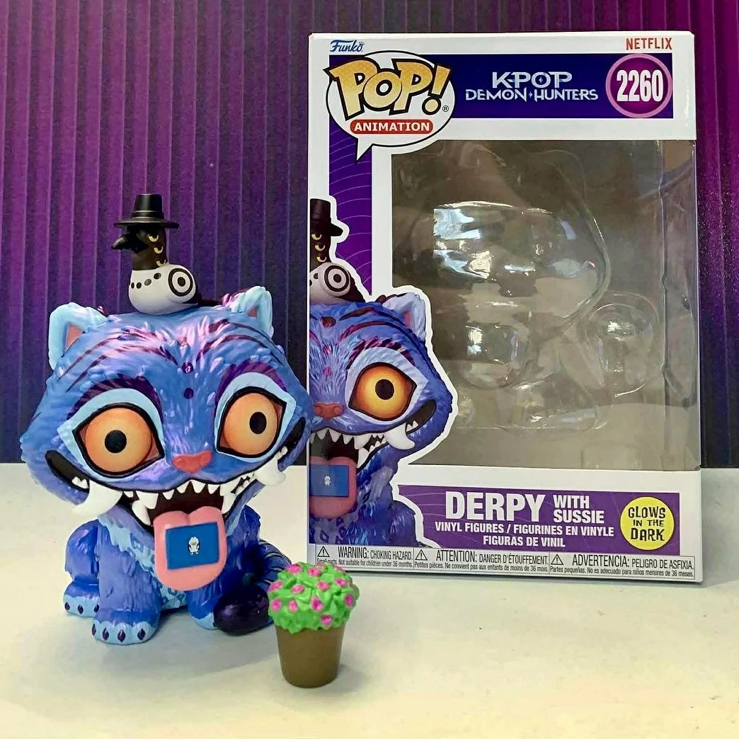 KPop Demon Hunters Derpy with Sussie (Glow)Figure Funko Pop! #2260 Official Authentic Limited Edition Figures KPop Fans Gift Toy