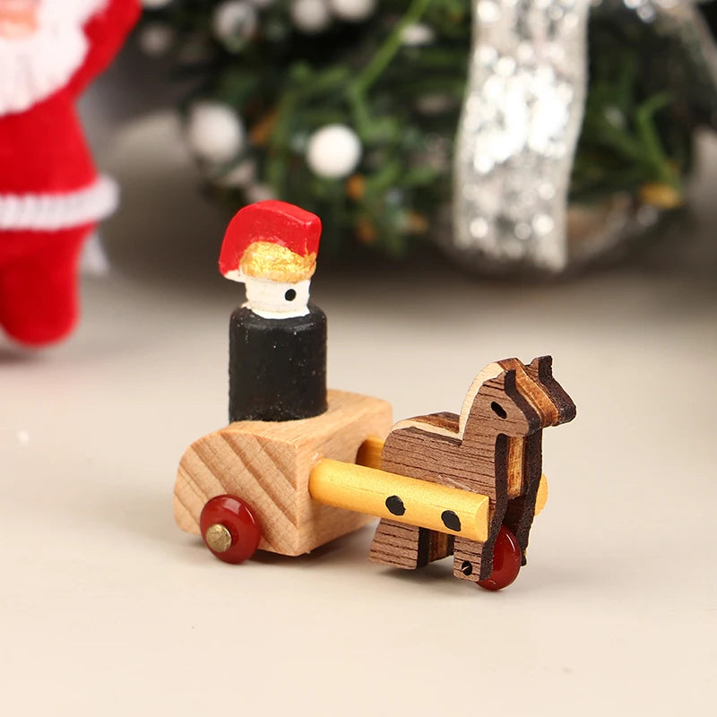 1PC Dollhouse Mini Wooden Car And Train Assembly Accessories Small Ornaments Micro Landscape For Doll House Decor Kids Toys