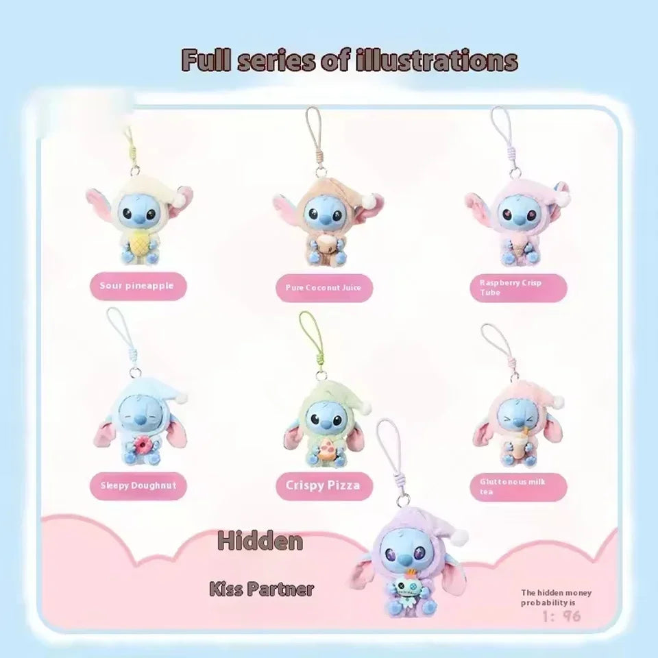 Disney Stitch 'Eat before Sleep' Mystery Box Kawaii Vinyl Figure Keychain Cute Plush Doll Christmas Surprise Gift