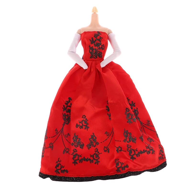 Doll Clothes Princess Dress Banquet Party Beautiful Dress Embroidery Tulle Dress For 11inch Doll
