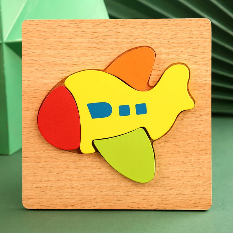 Good Quality 3D Wooden Puzzle Jigsaw for Children Cartoon Animal Puzzles Intelligence Kids Early Educational Cognitive Toys
