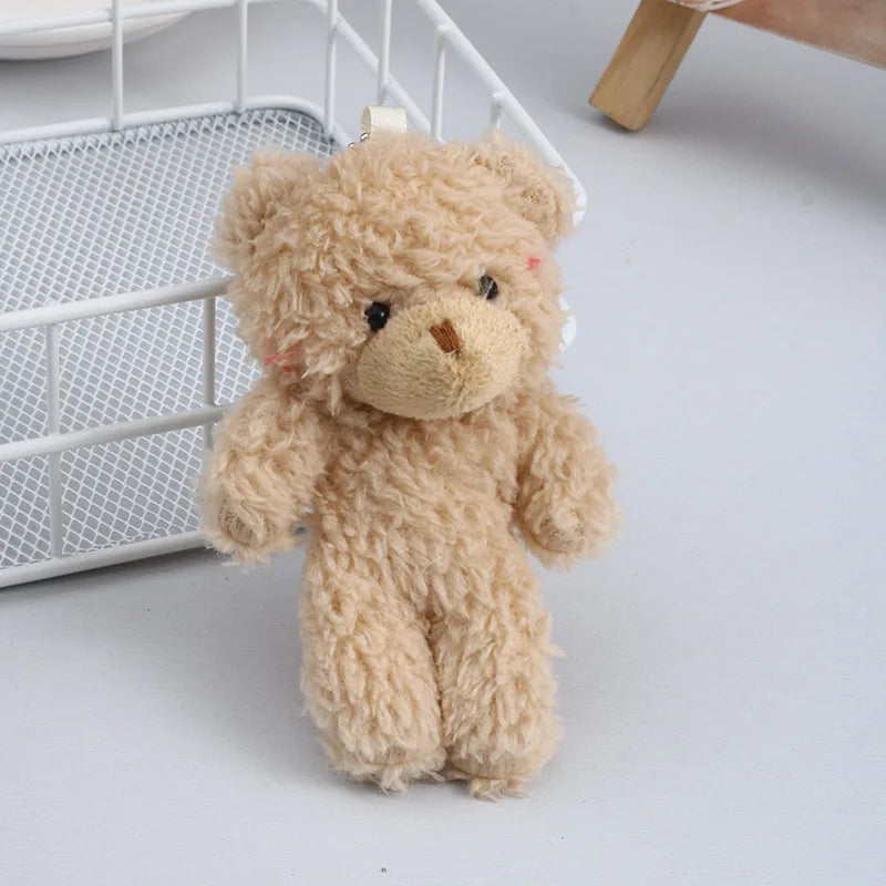 10/30/50pcs12cm Cute Blush Teddy Bear Cartoon Rabbit Bunny Animal Plush Stuffed Dolls Toys Keychain Pendent Small Gift Wholesale