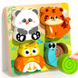 4-in-1 Wooden Toys 3D Wood Puzzle Cartoon Animals Cognitive Jigsaw Puzzle Early Learning Educational Toys For Children Gift