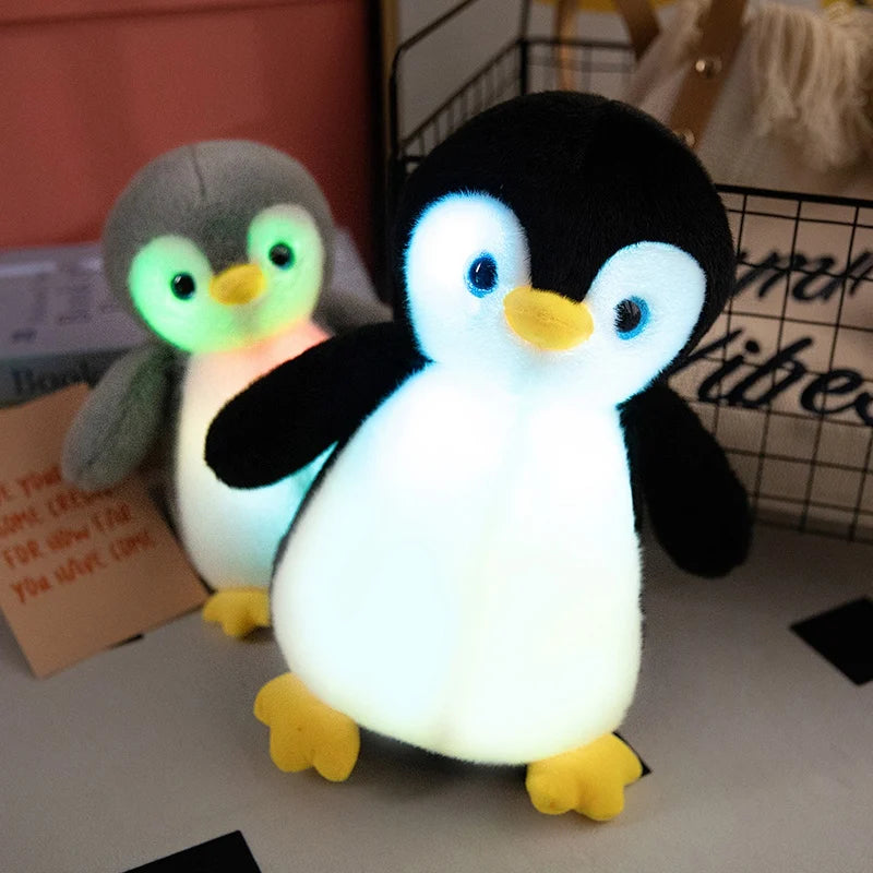 25/30cm Cartoon Shiny Penguin Toy Luminous Pillow Soft Stuffed Plush Glowing Dolls Led Light Toys Gift For Kids Children Girls