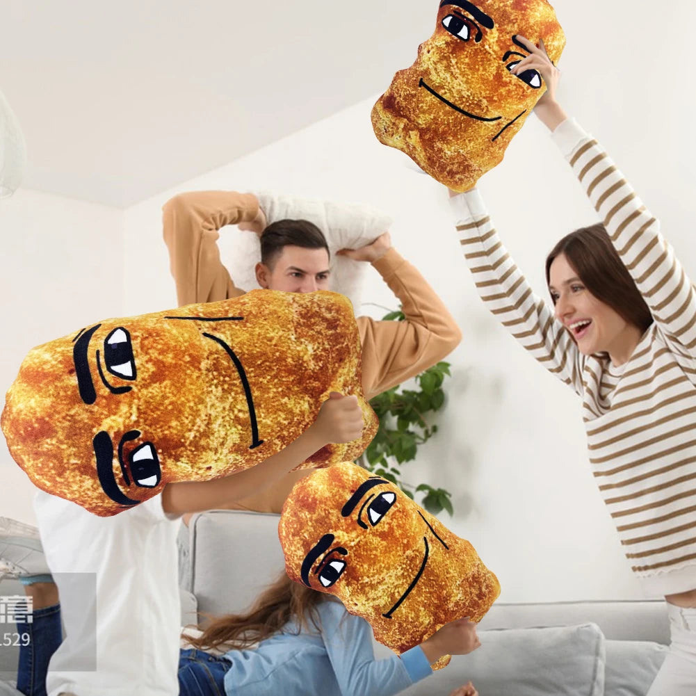 Cute Stuffed Animal Doll Creative Baby Doll Sleep Pillow Cushion Cartoon Chicken Nuggets Anime Smiling Doll for Kids and Adults