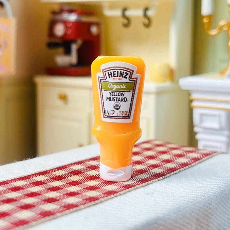 10Pcs Dollhouse Miniature Strawberry Sauce Jam Jar Kitchen Food Accessories For Doll House Decor Kids Pretend Play Toys Gift