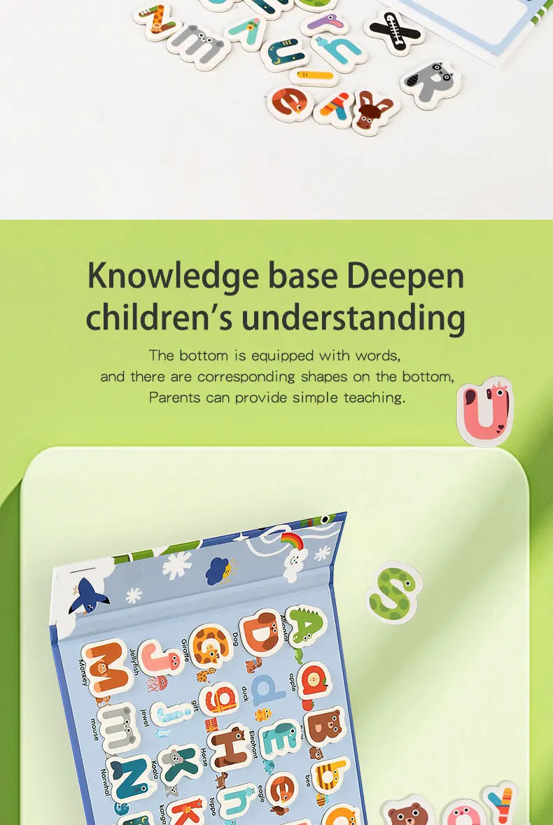 Montessori Quiet Busy Book Puzzle Early Education Toy 3+ Years Kids Alphabet Shape Matching Game Interactive Learning Preschool