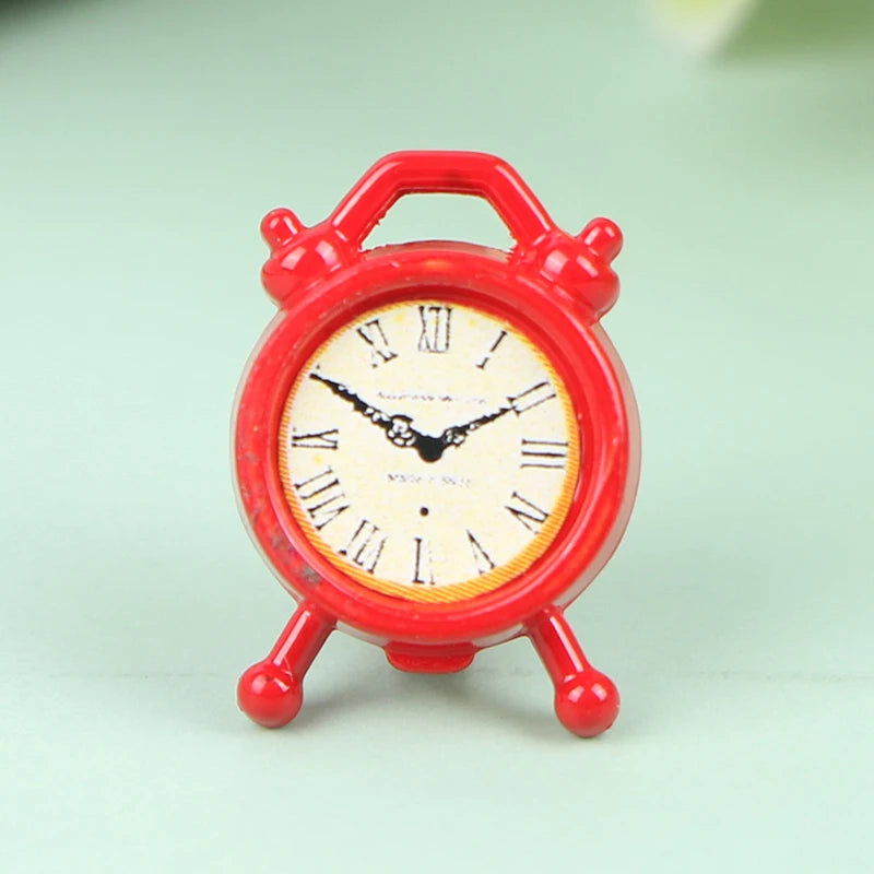 1Pc 1:12 Dollhouse Miniature Alarm Clock Model Doll Home Room Decoration Toy