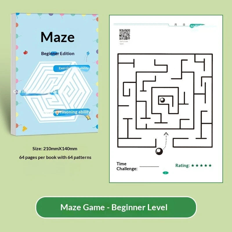 Enhancing Brain Maze Training Book - Attraction Concentration Puzzle for Adolescents Children Maze Game Book Student