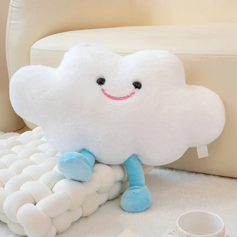 Smilling Cloud Moon with Legs Plush Toy Cute Soft Baby Appease Company Stuffed Doll Home Decor Pillow Birthday Gift for Kid Girl