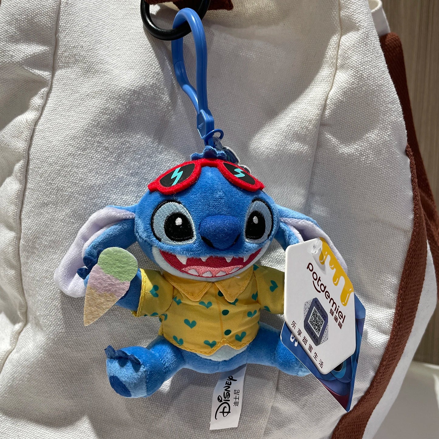 Original Disney Stitch Lotso Sullivan Woody Plush Dolls keychain Angel Stitch Mr.Q Alien Stuffed Toy Pendant Kids Birthday Gift