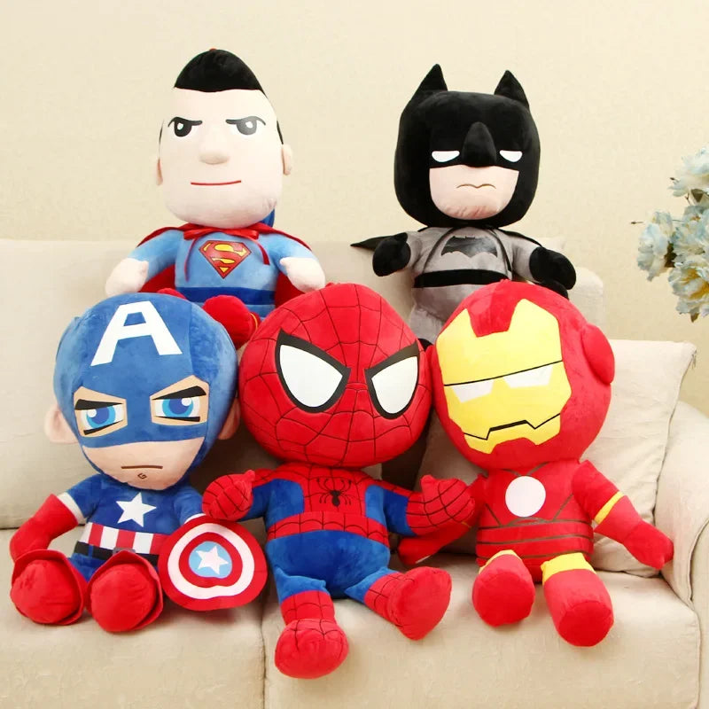 / 27-30cm Marvel Movie Dolls Spiderman Ironman Batman Superman Plush Toys Soft Stuffed Hero Captain America Best Gifts for Kids